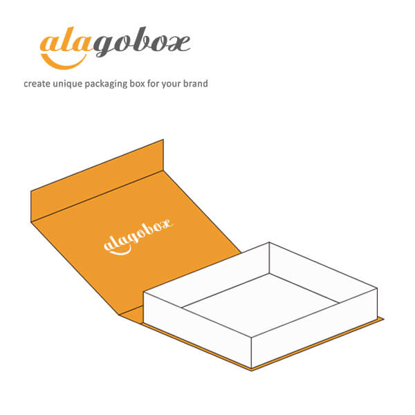 Bookstyle box with one side unglued