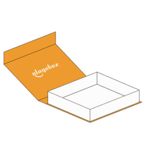 Bookstyle box with one side unglued