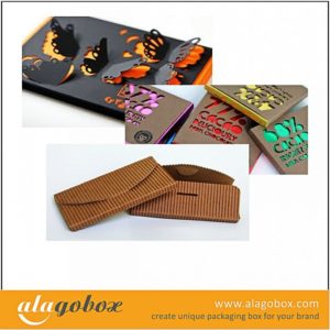 chocolate box with laser cut colorful corrugated paper