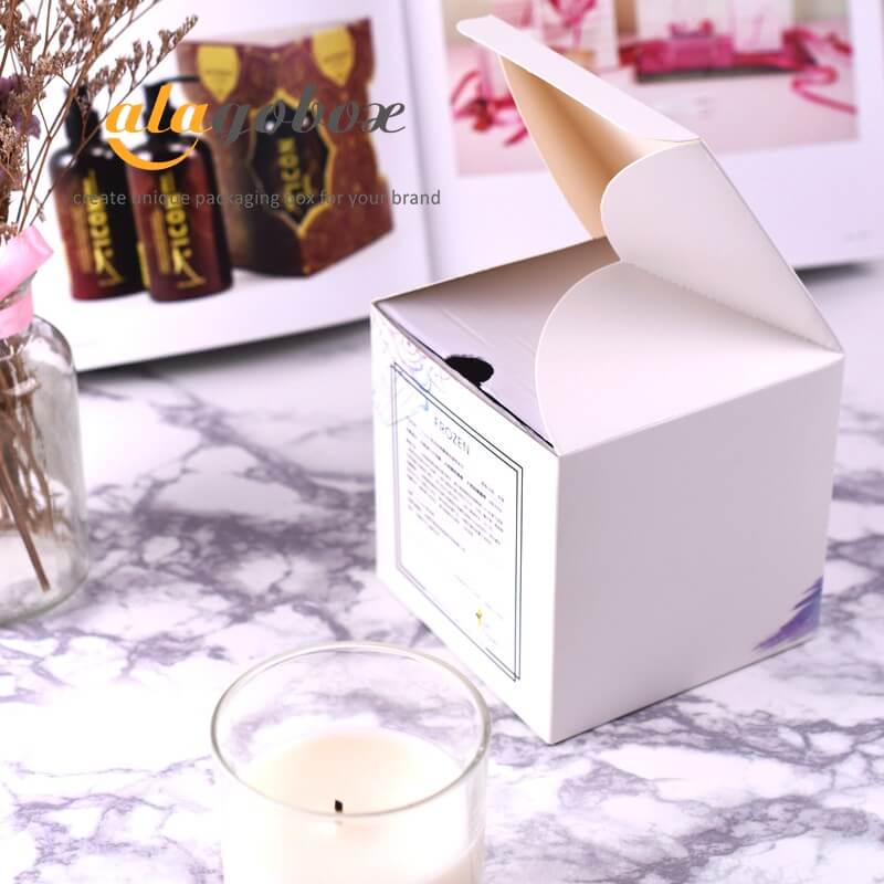 white candle box with corrugated paper board