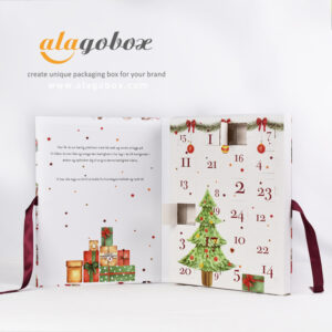 Rigid advent calendar box for chocolate bonbons