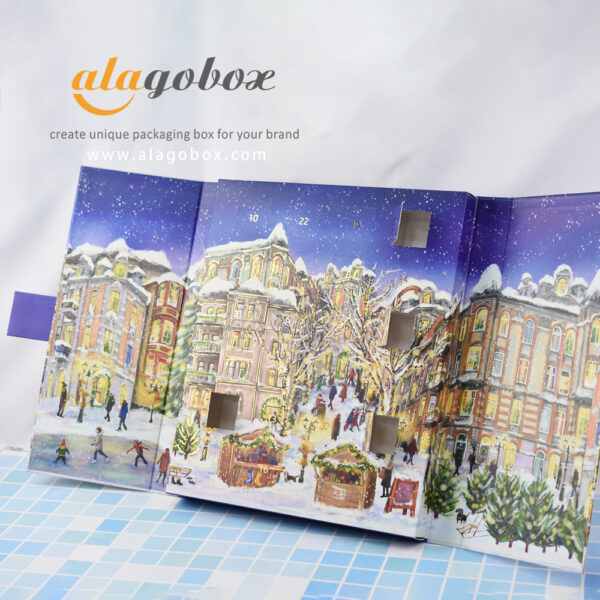 Foldable chocolate advent calendar rigid box