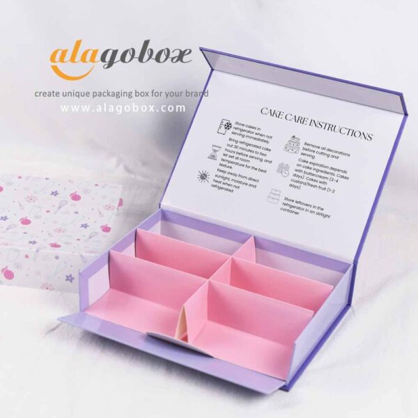 custom luxury packaging for flavors of cake by the slice